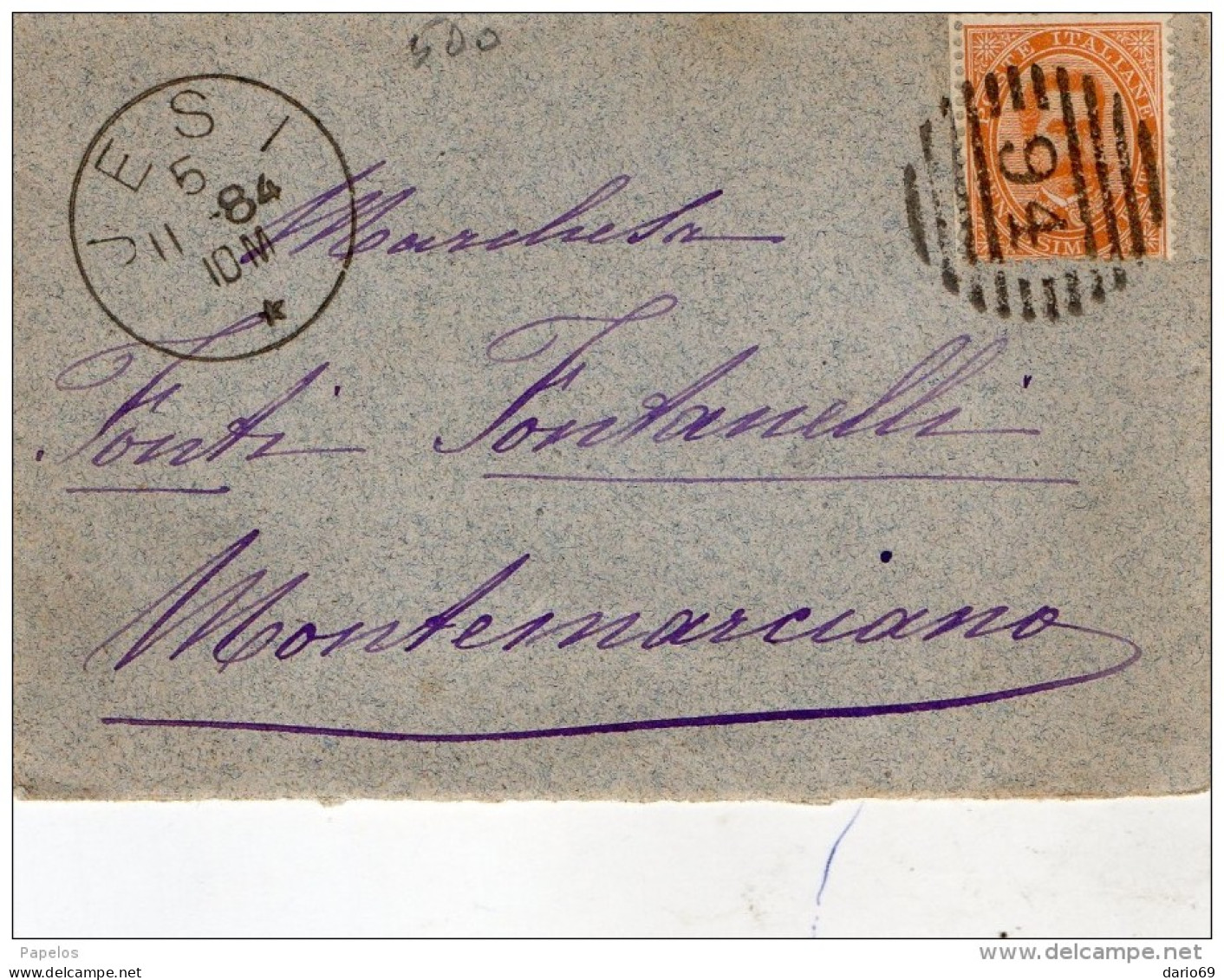 1884  LETTERA CON ANNULLO JESI - Storia Postale