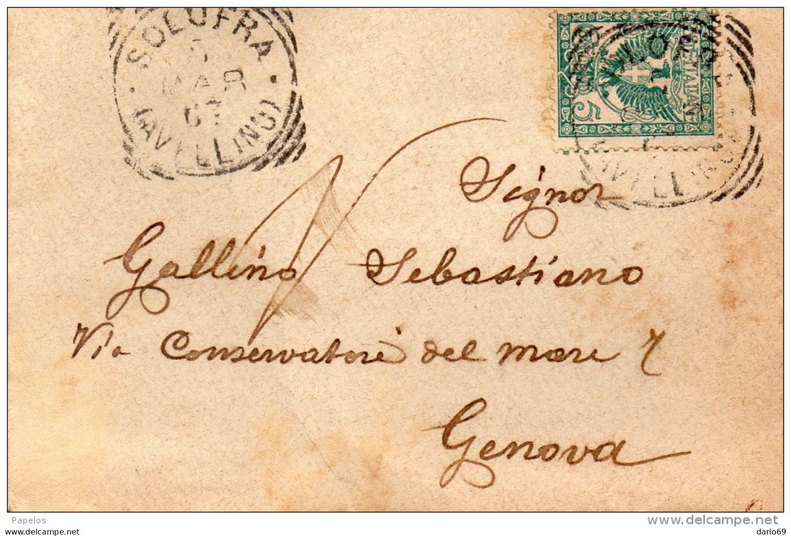 1907  LETTERA CON ANNULLO SOLOFRA AVELLINO - Storia Postale