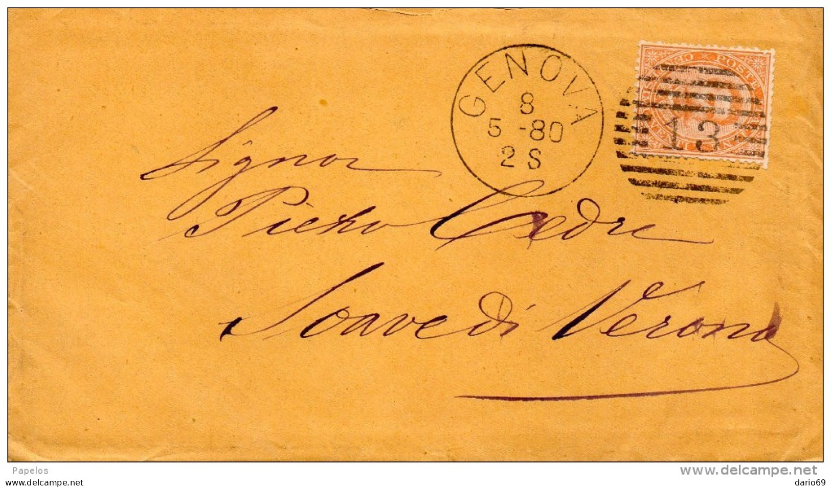 1880  LETTERA CON ANNULLO GENOVA - Storia Postale