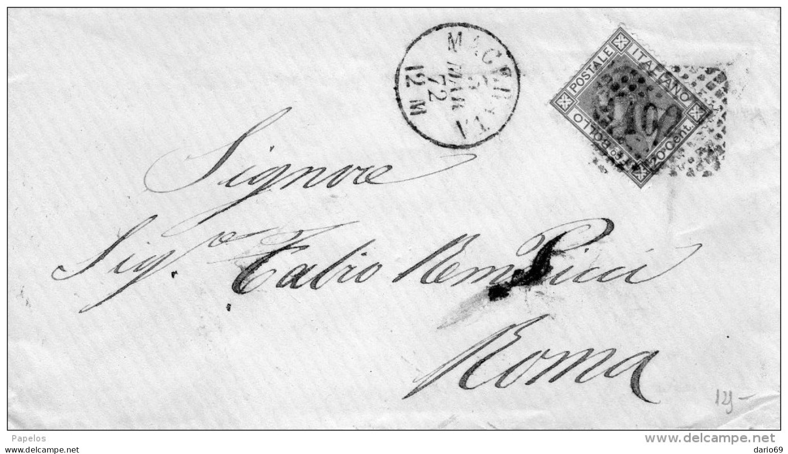 1872  LETTERA CON ANNULLO MACERATA - Storia Postale