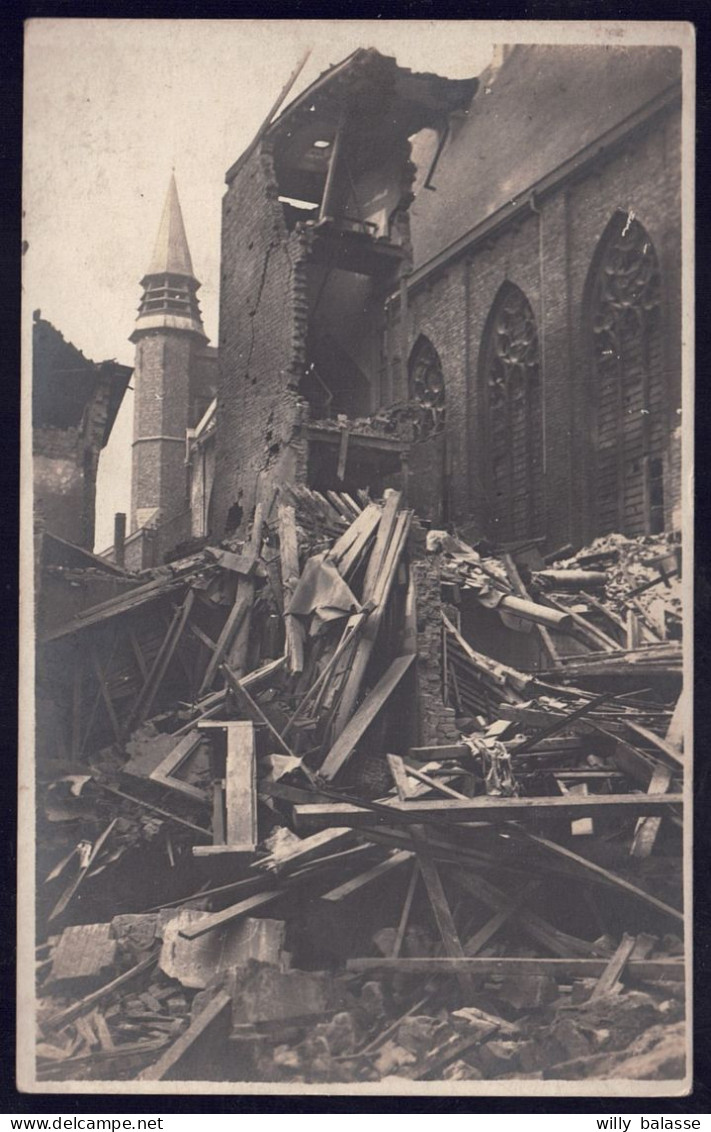 +++  Photo Carte - OOSTENDE - Phot. OSTENDE - Eglise En Ruines - Guerre 1914-18   // - Oostende