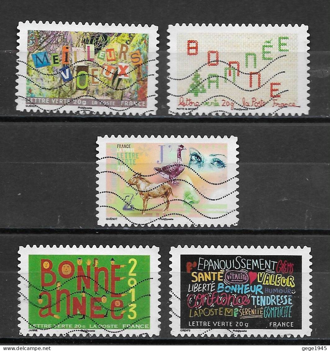 France 2012  Oblitéré Autoadhésif  N° 765 - 766  - 770 - 772  - 773  -     Meilleurs Voeux - Used Stamps