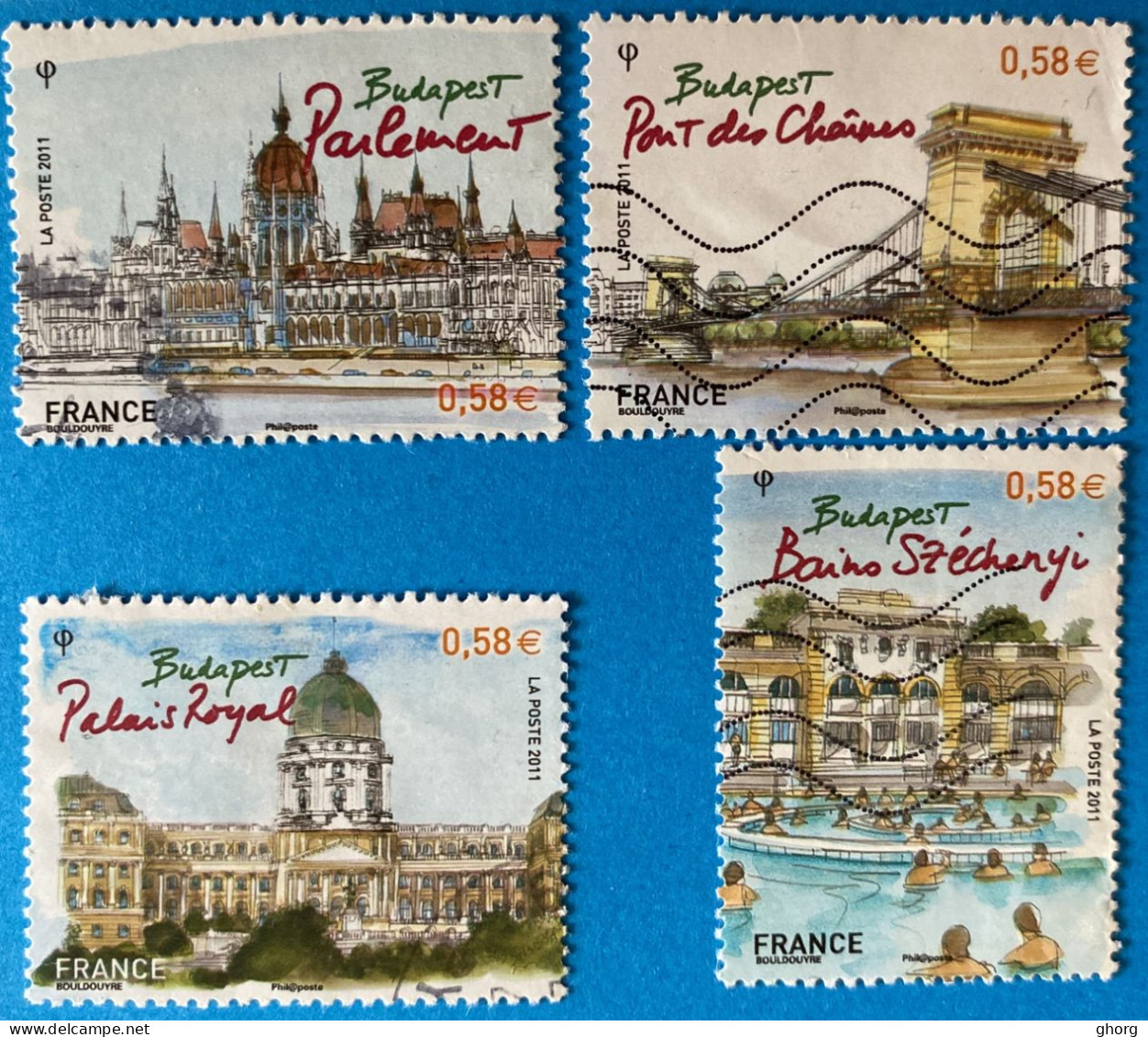 France 2011 : Capitale Européennes, Budapest N° 4538 à 4541 Oblitéré - Used Stamps