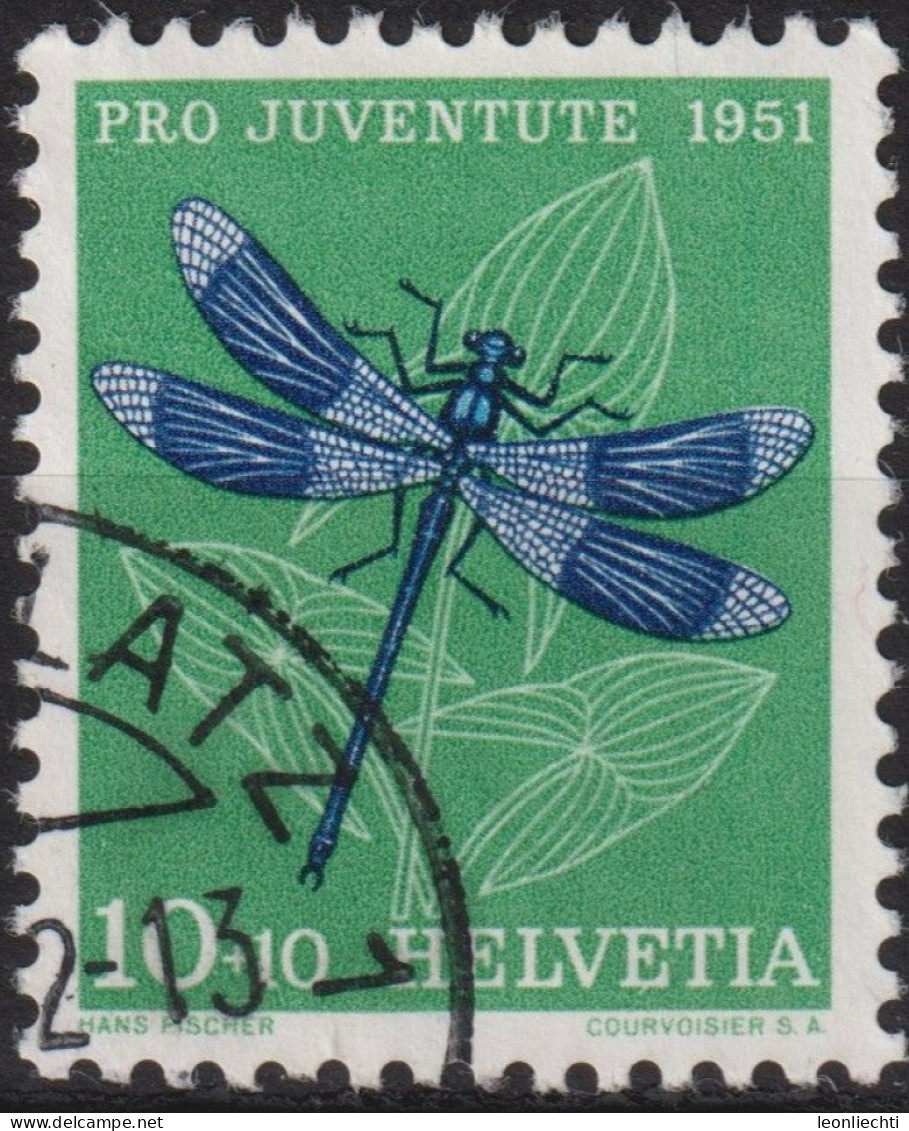 1951 Schweiz Pro Juventute ° Zum:CH J139,Yt:CH 513, Mi:CH 562, Wasserjungfer, Insekten - Used Stamps