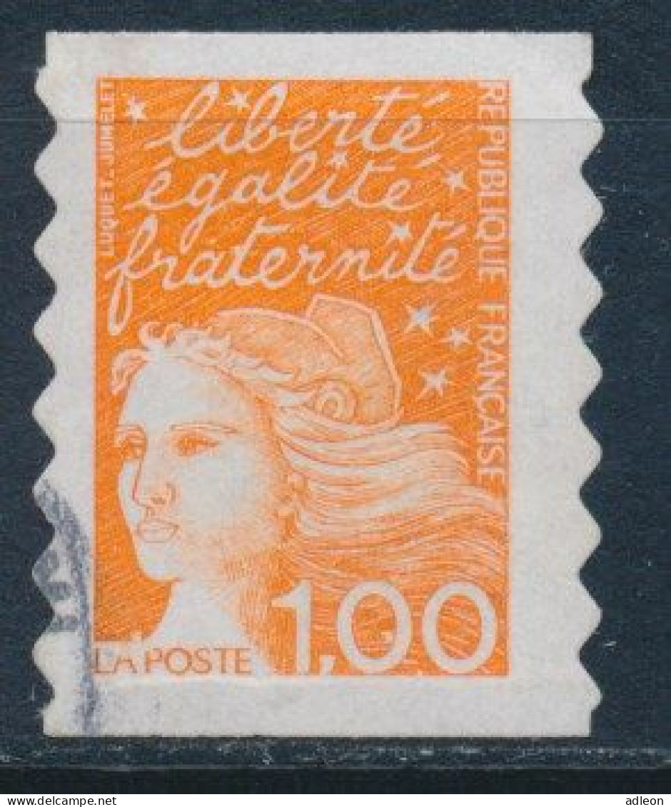 France - Marianne Du 14 Juillet 1,00 Orange Autoadhésif YT A16c (3101) Type II Obl. Sur Fragment - Used Stamps