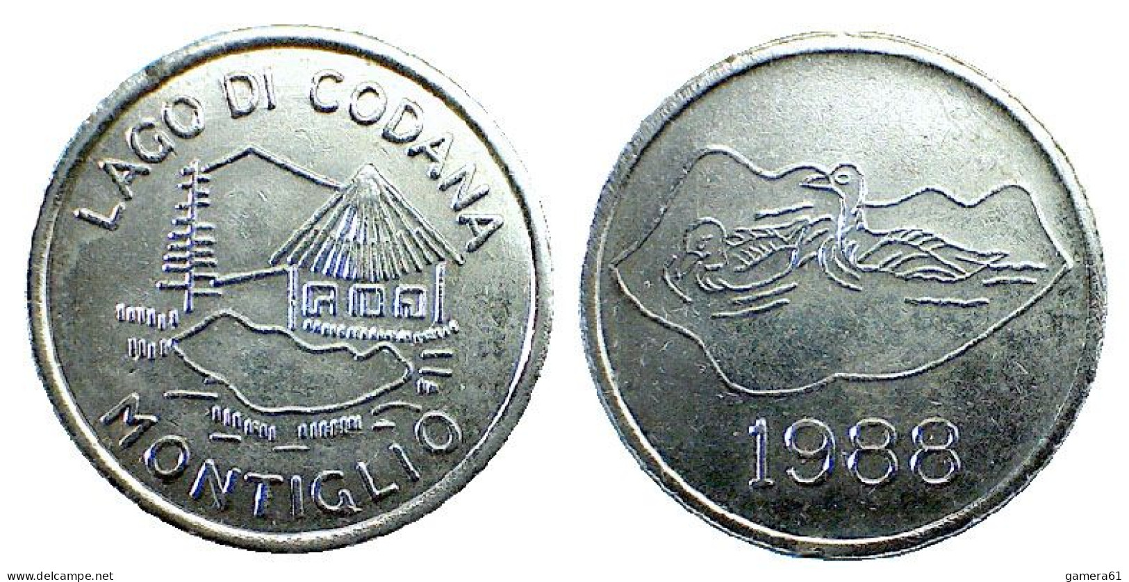 00283 GETTONE TOKEN JETON LOCAL TOURISTIC LAGO DI CODANA MONTIGLIO 1988 - Altri & Non Classificati