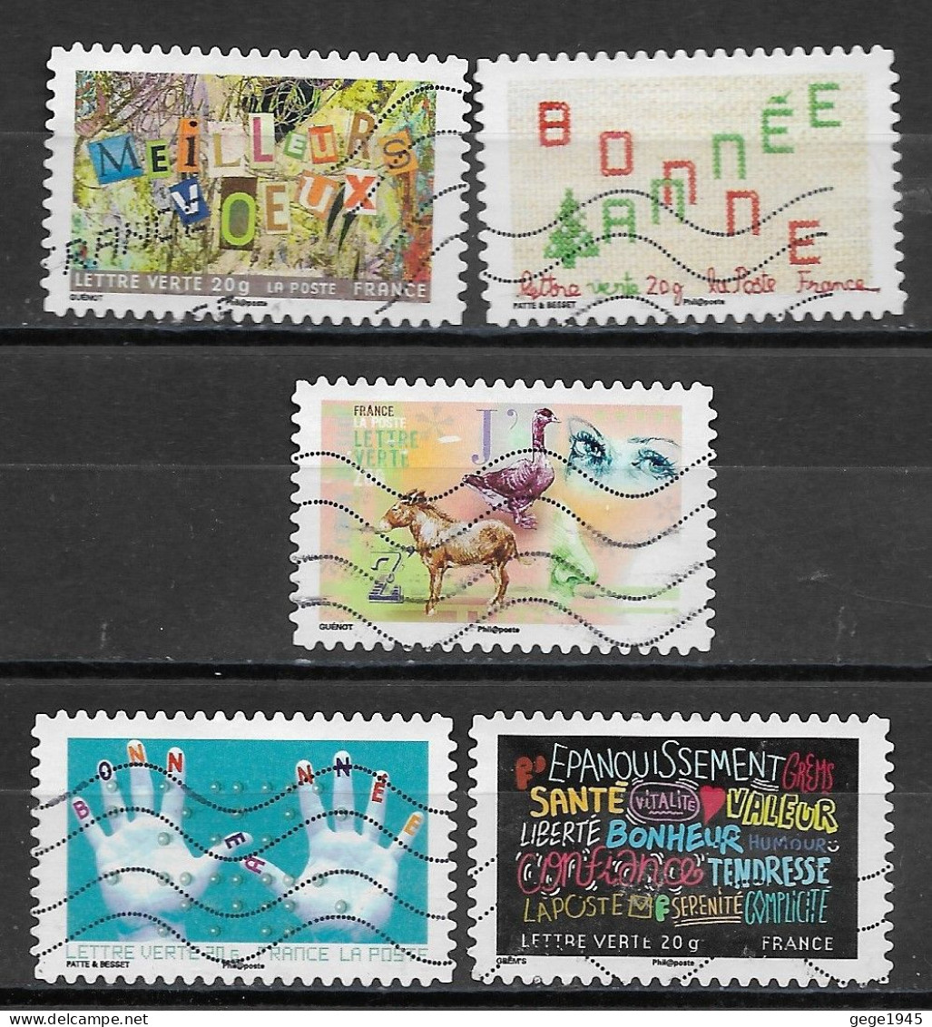 France 2012  Oblitéré Autoadhésif  N° 765 - 766  - 770 - 771  - 773  -     Meilleurs Voeux - Used Stamps