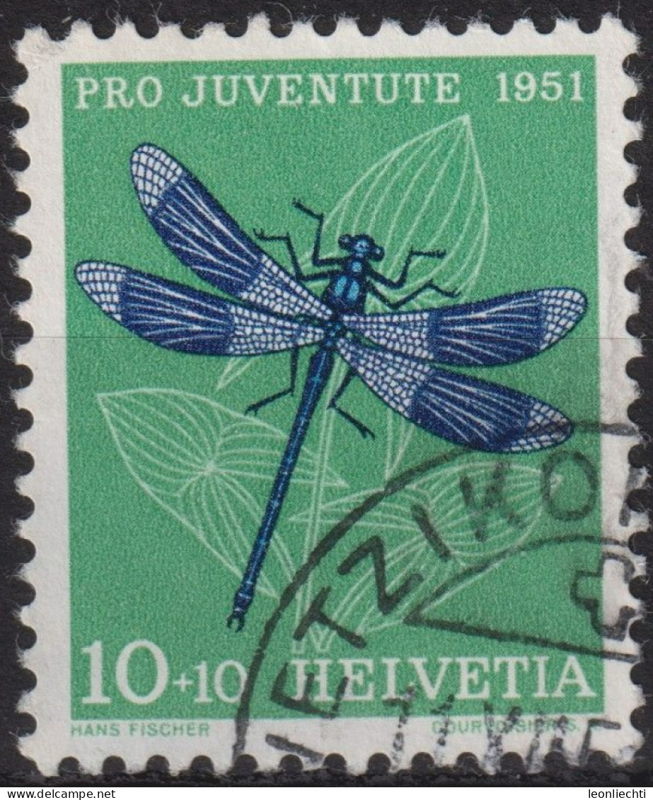 1951 Schweiz Pro Juventute ° Zum:CH J139,Yt:CH 513, Mi:CH 562, Wasserjungfer, Insekten - Used Stamps