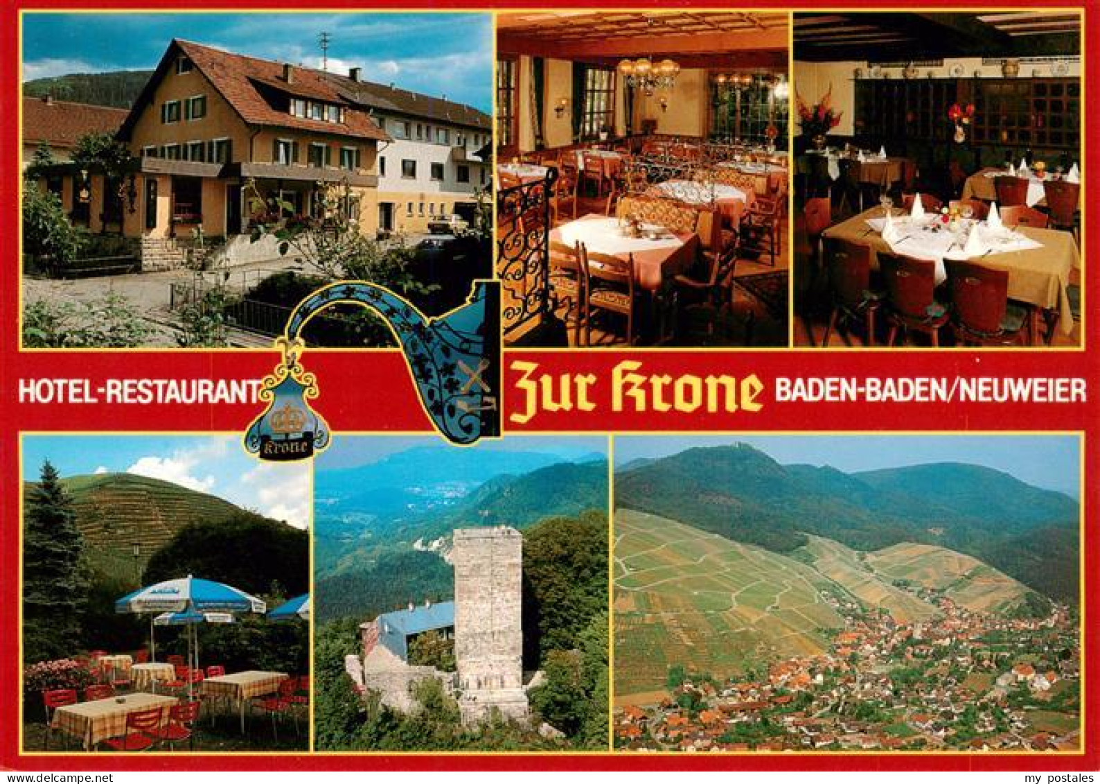 73884624 Neuweier Hotel Restaurant Zur Krone Gastraeume Burgturm Fliegeraufnahme - Baden-Baden