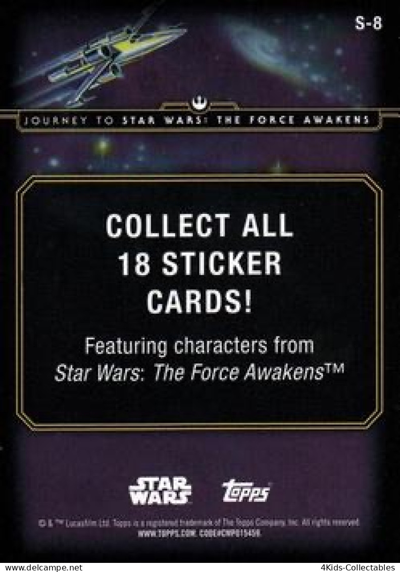 2015 Topps STAR WARS Journey To The Force Awakens "Character Stickers" S-8 Stormtrooper - Star Wars