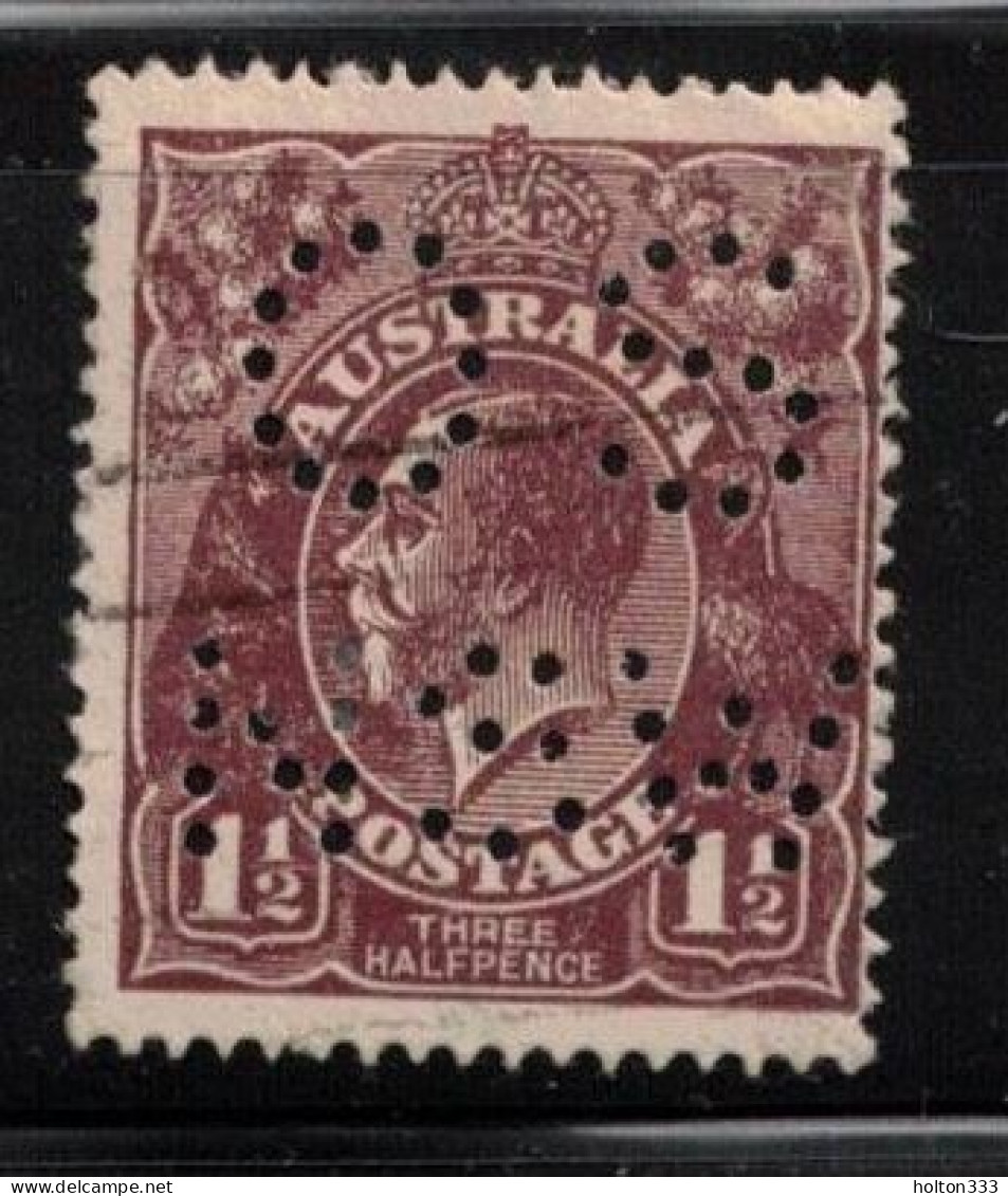 AUSTRALIA Scott # 63 Used - KGV Head With 'OS NSW' Perfin - Oblitérés