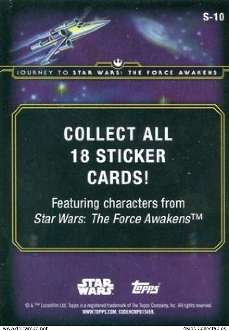 2015 Topps STAR WARS Journey To The Force Awakens "Character Stickers" S-10 Captain Phasma - Star Wars