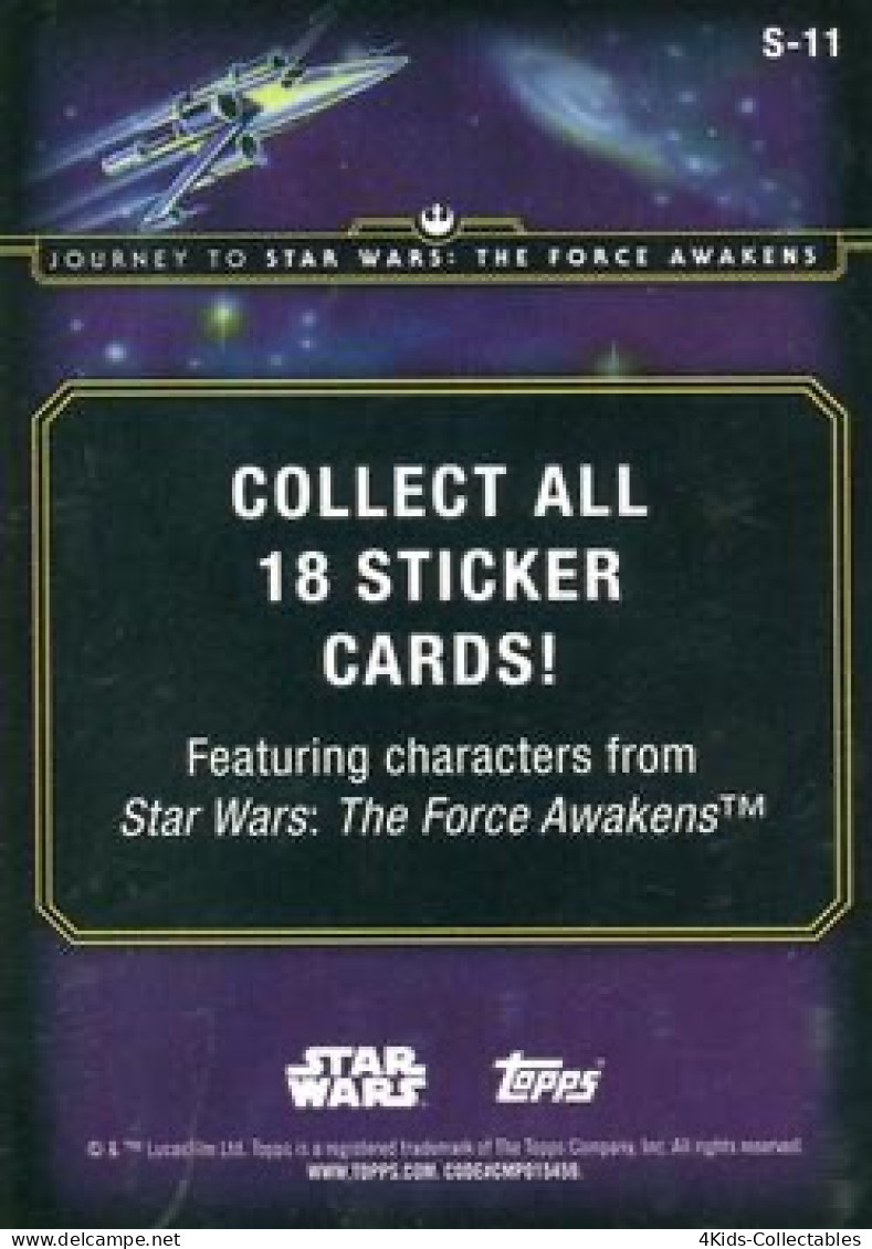 2015 Topps STAR WARS Journey To The Force Awakens "Character Stickers" S-11 Kylo Ren - Star Wars