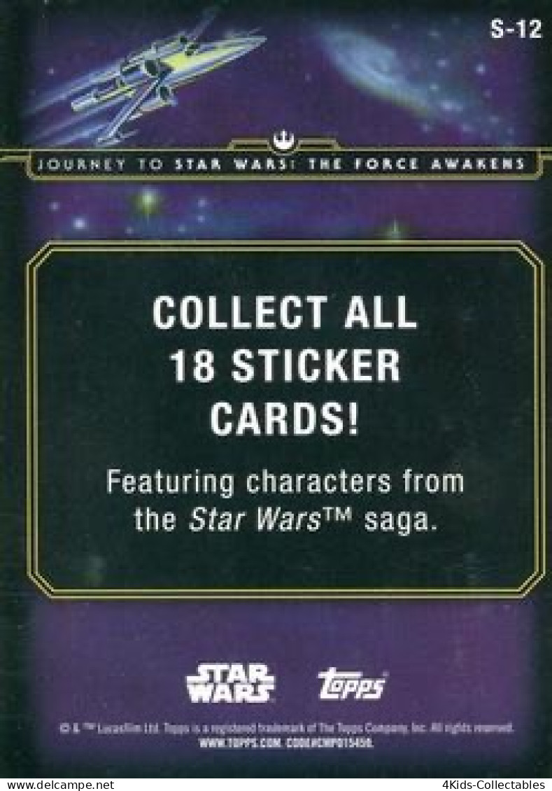 2015 Topps STAR WARS Journey To The Force Awakens "Character Stickers" S-12 R2-D2 - Star Wars