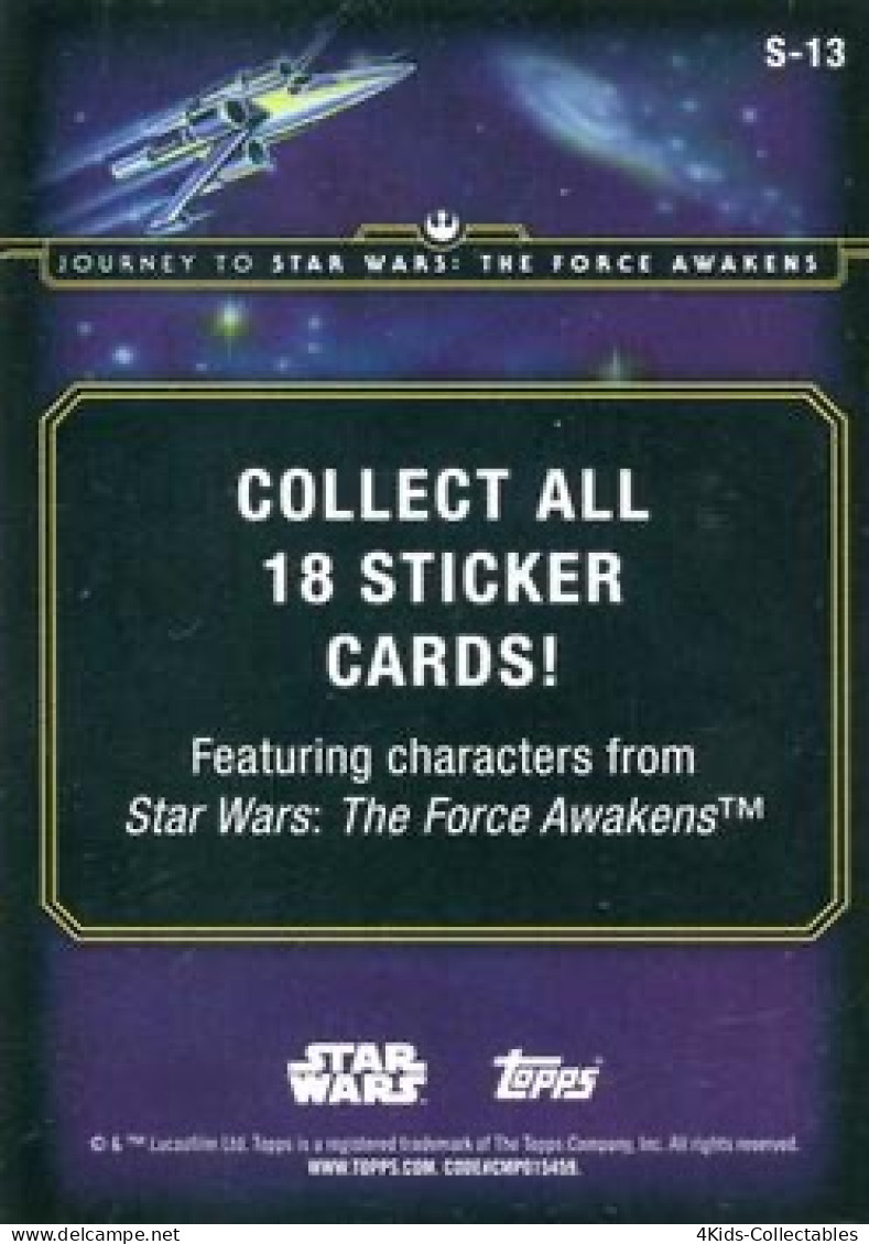 2015 Topps STAR WARS Journey To The Force Awakens "Character Stickers" S-13 Snowtrooper - Star Wars