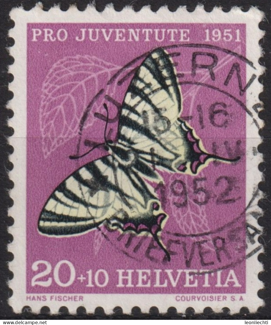 1951 Schweiz Pro Juventute ° Zum:CH J140,Yt:CH 514, Mi:CH 563, Segelfalter, Insekten - Gebruikt