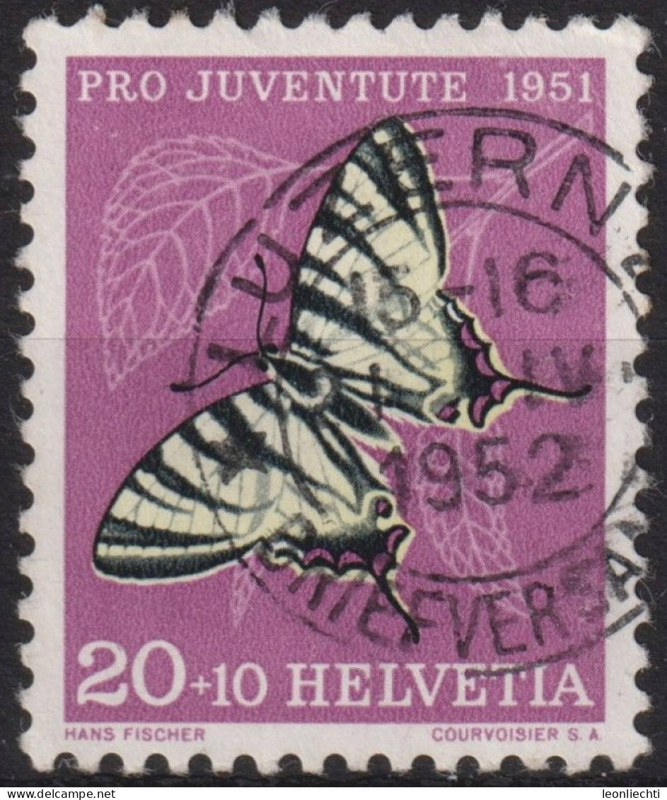 1951 Schweiz Pro Juventute ° Zum:CH J140,Yt:CH 514, Mi:CH 563, Segelfalter, Insekten - Used Stamps