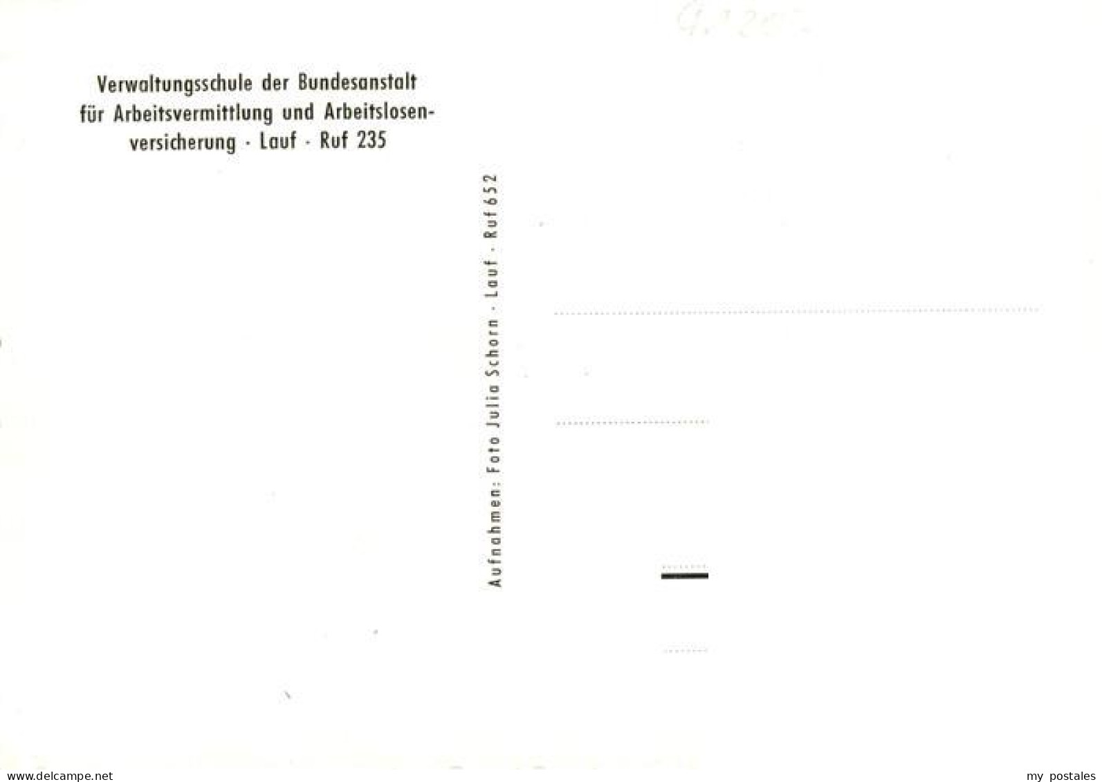 73884523 Lauf Pegnitz Verwaltungsschule Der Bundesanstalt Fuer Arbeitsvermittlun - Lauf