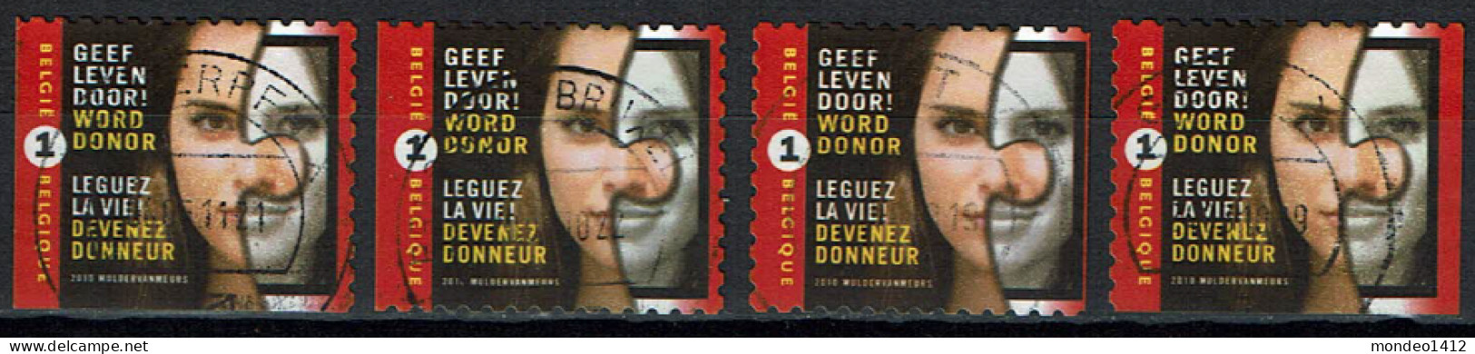 België OBP 3991 - Pass On Life Health Campaign - Self-Adhesive From Booklet Complete - Oblitérés