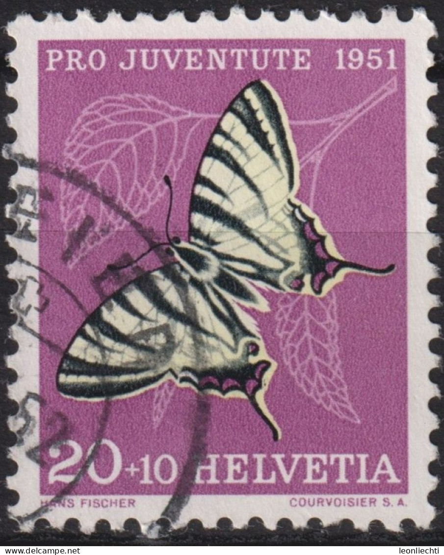 1951 Schweiz Pro Juventute ° Zum:CH J140,Yt:CH 514, Mi:CH 563, Segelfalter, Insekten - Used Stamps