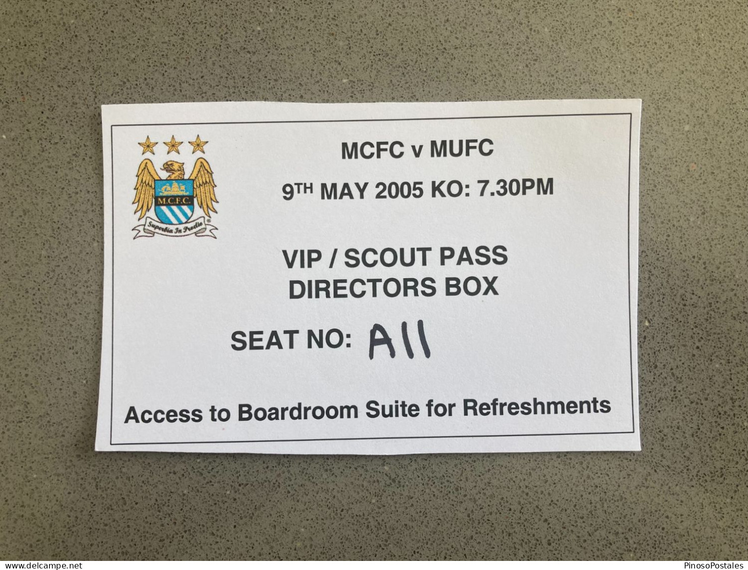 Manchester City V Manchester United 2004-05 Match Ticket - Tickets - Entradas