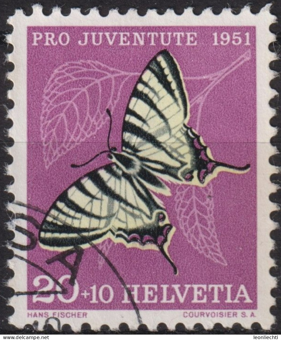 1951 Schweiz Pro Juventute ° Zum:CH J140,Yt:CH 514, Mi:CH 563, Segelfalter, Insekten - Used Stamps