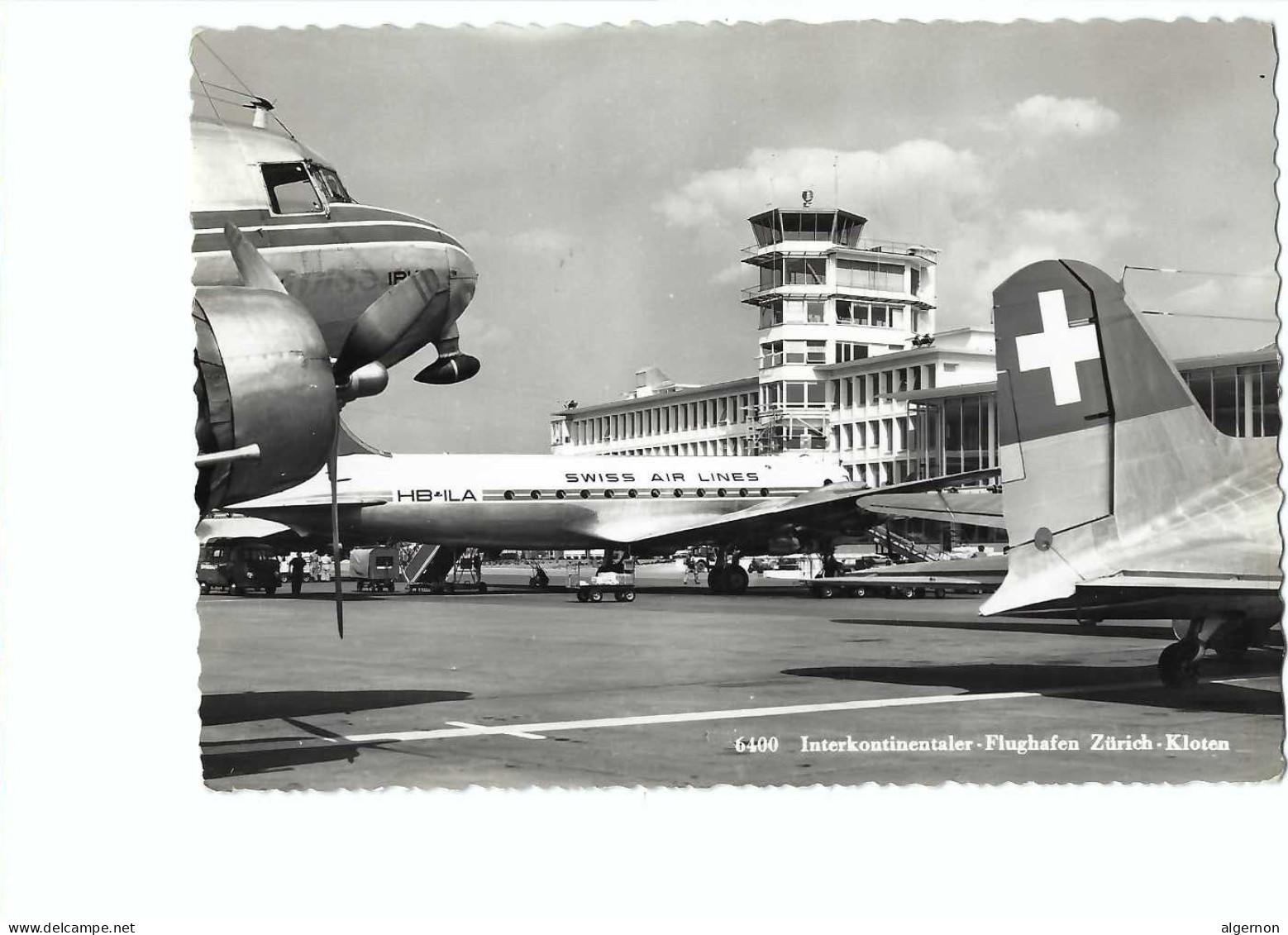 32413 - Zürich Kloten Interkontinentaler Flughafen Avion Ewiss Air Lines  1957 - Zürich