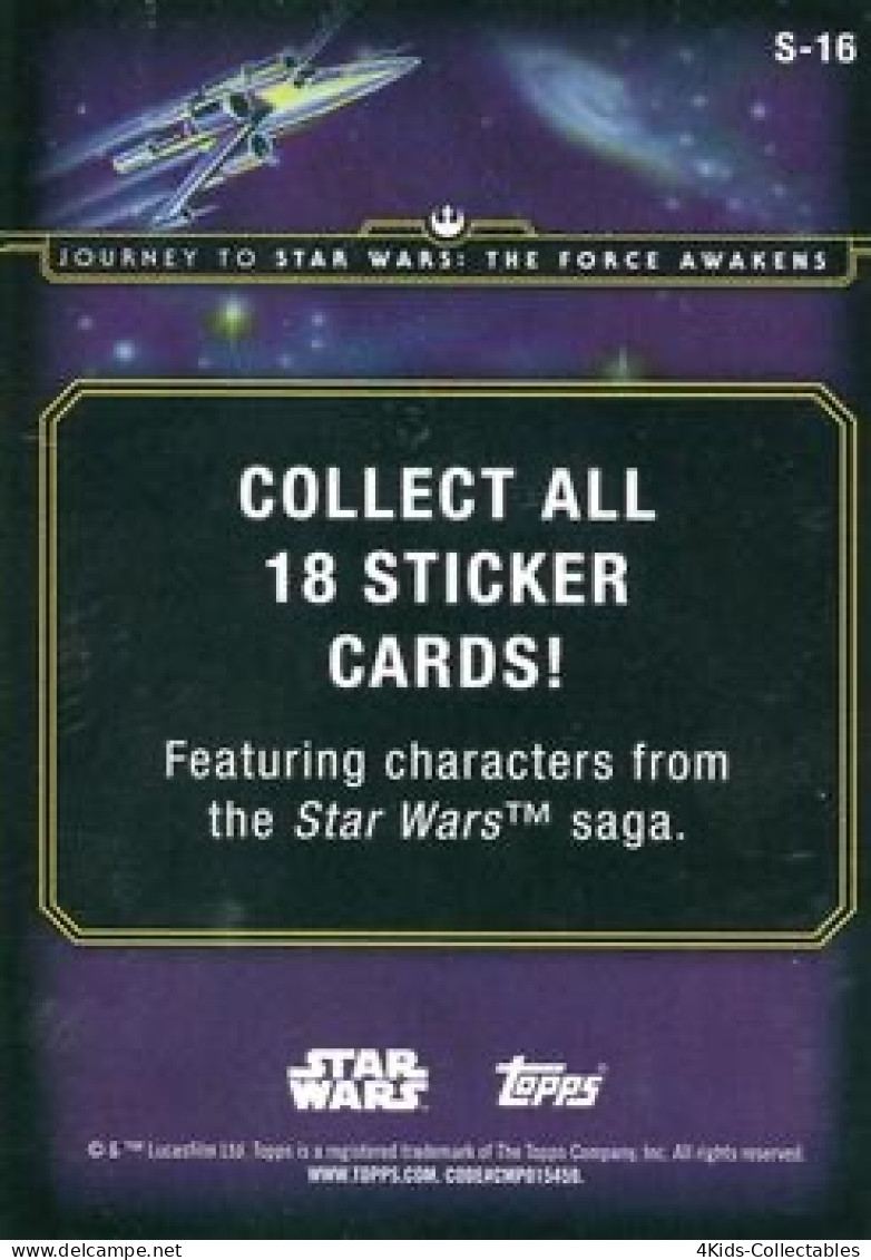 2015 Topps STAR WARS Journey To The Force Awakens "Character Stickers" S-16 Stormtrooper - Star Wars