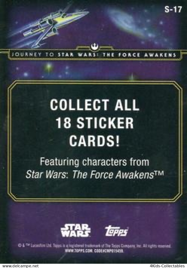 2015 Topps STAR WARS Journey To The Force Awakens "Character Stickers" S-17 Kylo Ren - Star Wars