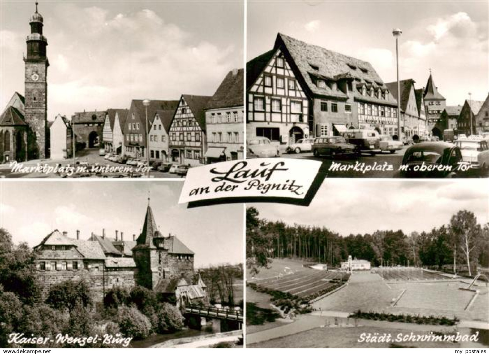 73884439 Lauf Pegnitz Marktplatz Mit Unterem Und Oberem Tor Kaiser Wenzel Burg S - Lauf