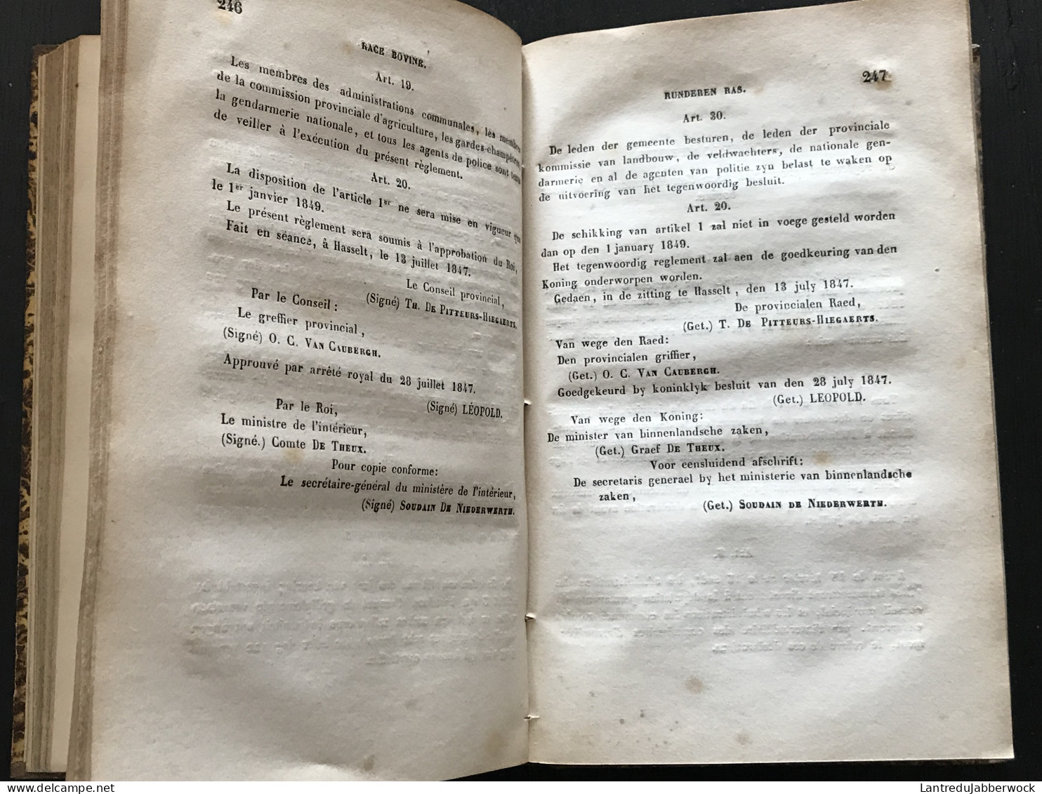 Recueil Des Règlements D'intérêt Provincial En Province De Limbourg 1850 Verzameling In Werking Zynde Provincie Limburg - Belgio