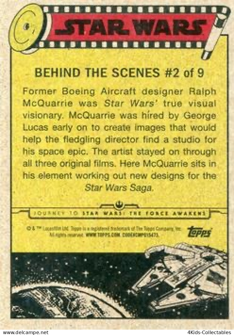2015 Topps STAR WARS Journey To The Force Awakens "Behind The Scenes" 2 The Master At Work - Star Wars