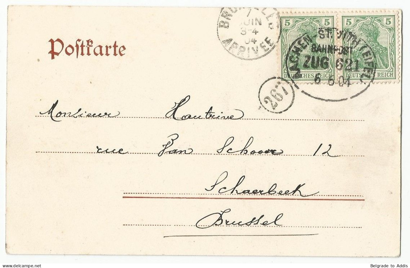 Belgique Belgie Deutschland CPA Postcard Postkarte Saint Vith 1904 Ambulant TPO Cancel Zug 621 Verlag M.Warny St Vith - Sankt Vith