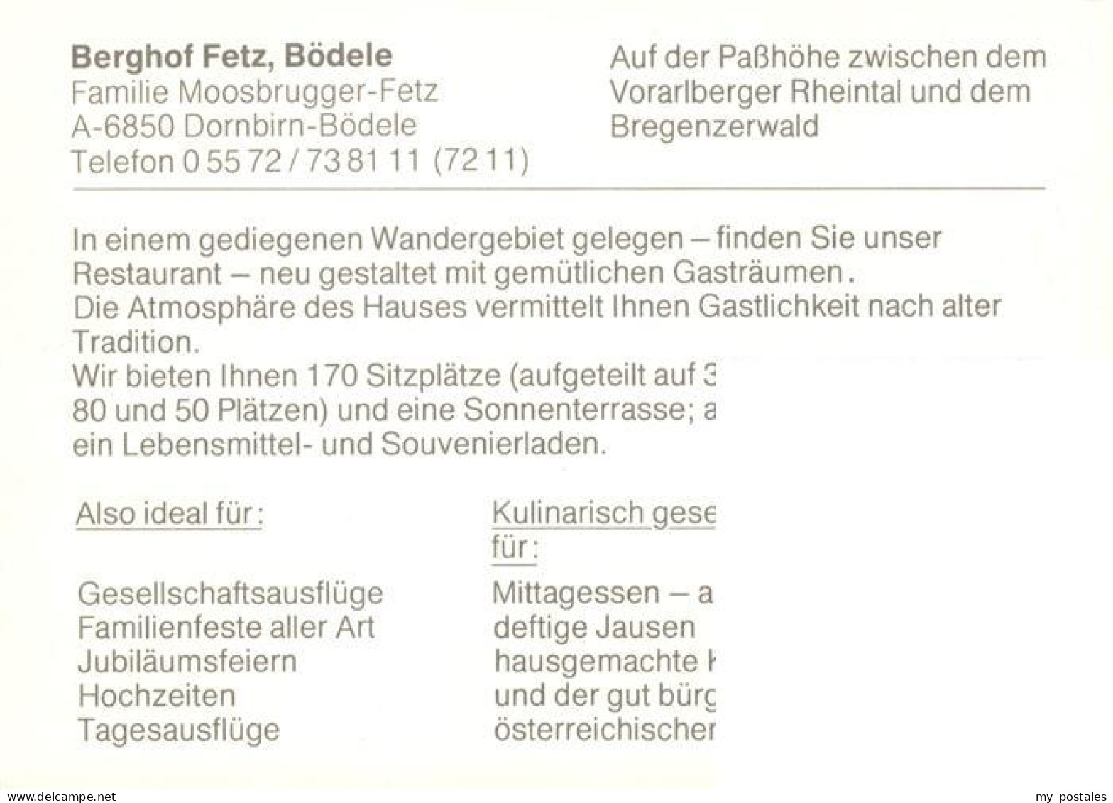 73884316 Boedele Berghof Fetz Restaurant Zimmer Bar Boedele - Autres & Non Classés