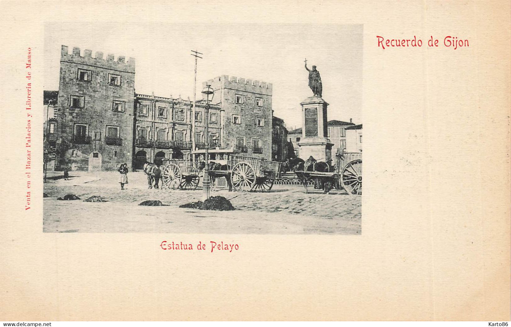 Recuerdo De Gijón * Estatua De Pelayo * Espana Asturias Gijon - Asturias (Oviedo)