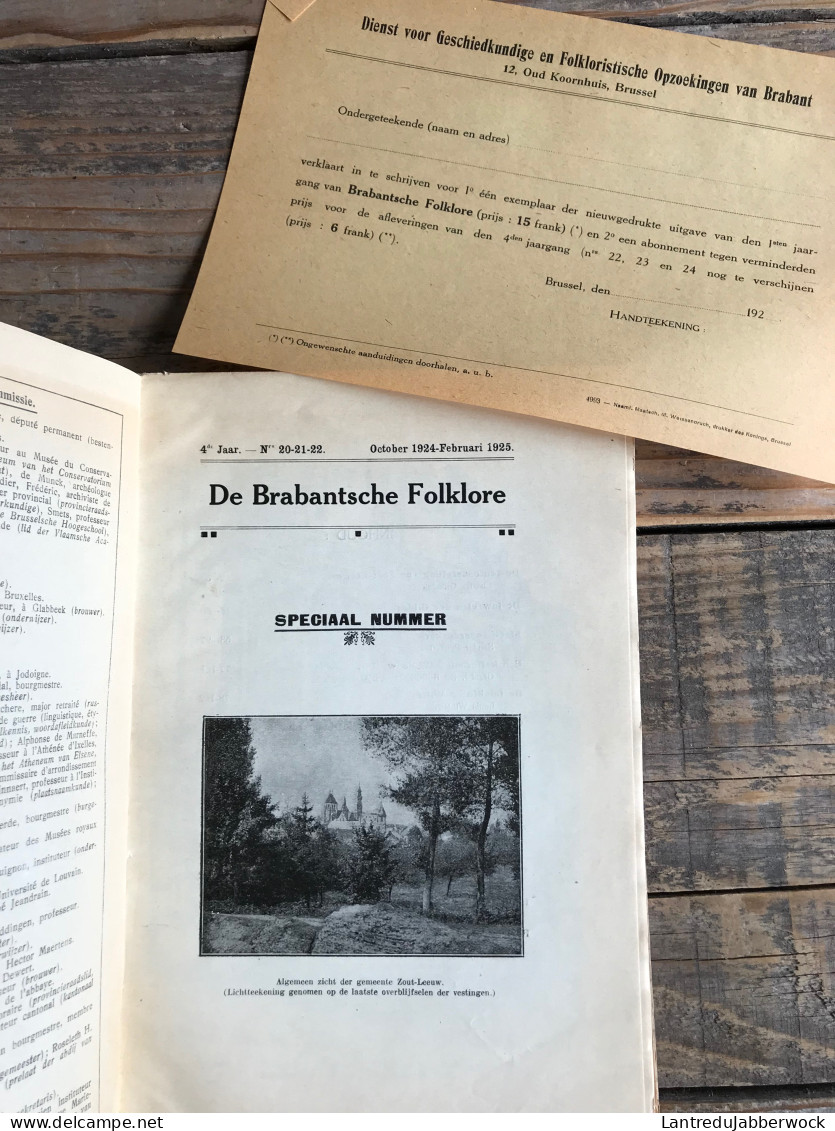 ZOUT-LEEUW En Zijne Tentoonstelling Van Kunst Oudheidkunde En Folklore Spéciaal Nummer Brabantsche Folklore 1924 1925 - Historia