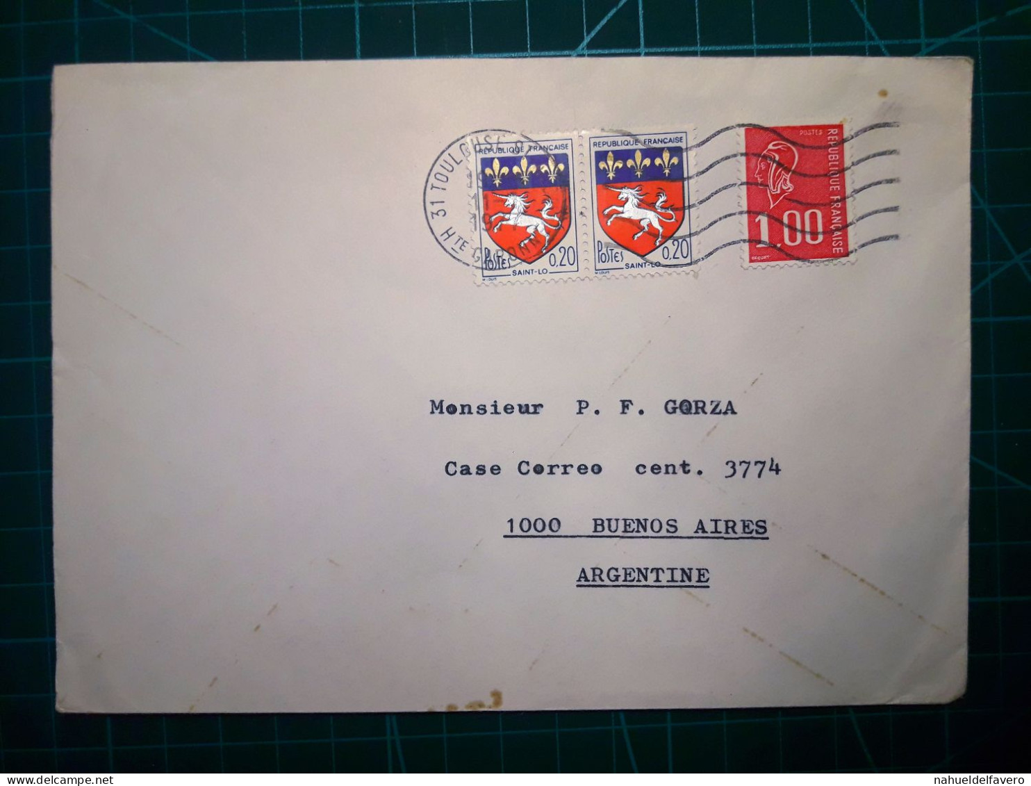 FRANCE, Enveloppe Envoyée à Buenos Aires, Argentine Avec Une Variété De Timbres Postaux. Année 1976. - Gebraucht