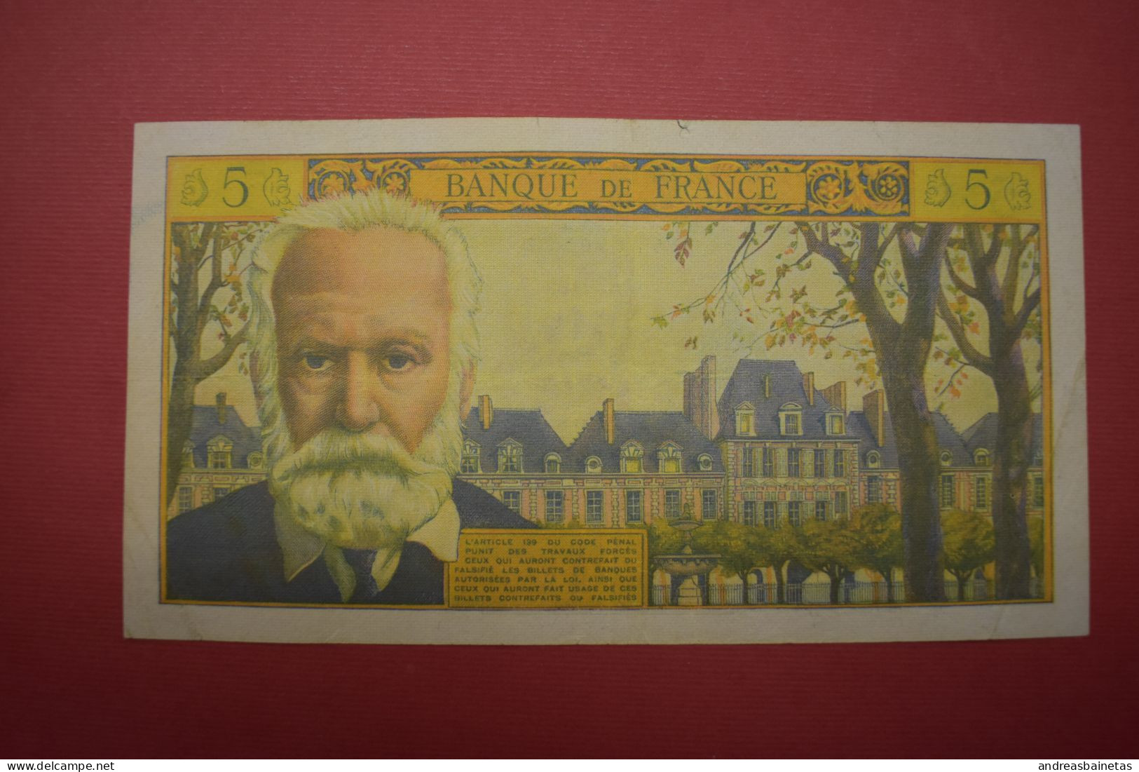 Banknotes France 5 Nouveaux Francs - Pasteur Type 1959 P# 141, Fay# 56 - 5 NF 1959-1965 ''Victor Hugo''