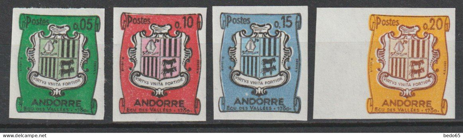 ANDORRE  N° 154 / 155 / 156 / 157 NEUF** LUXE SANS CHARNIERE  / MNH - Ungebraucht