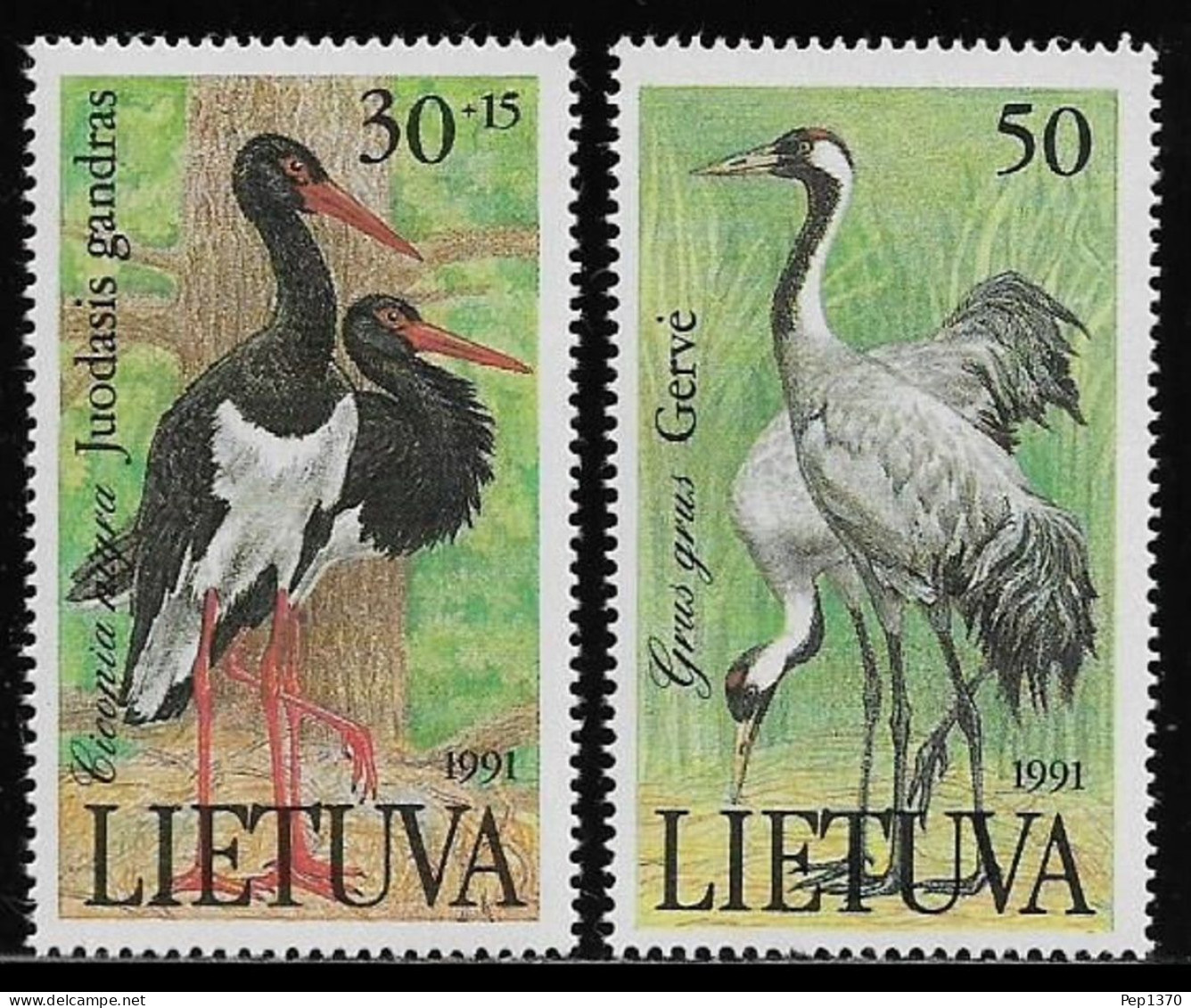 LITUANIA 1991 - LIETUVA - AVES - PAJAROS - YVERT 420/421** - Man (Ile De)