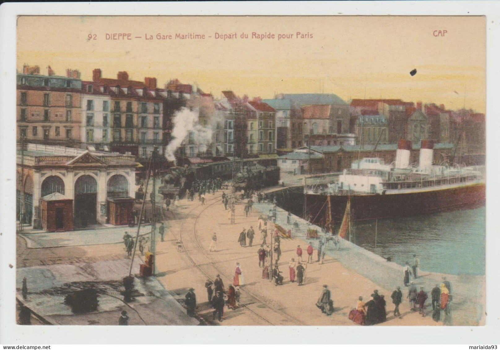 DIEPPE - SEINE MARITIME - LA GARE MARITIME - DEPART DU RAPIDE POUR PARIS - TRAIN - Dieppe