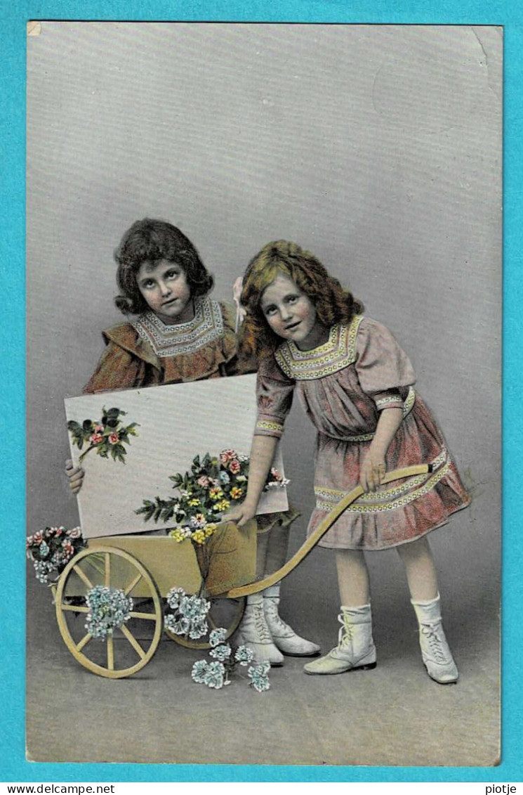 * Fantaisie - Fantasy - Fantasie (Enfant - Child - Kind) * (Series 1681 - 6) Girl, Fille, Meisje, Chariot, Fleurs, Old - Ritratti