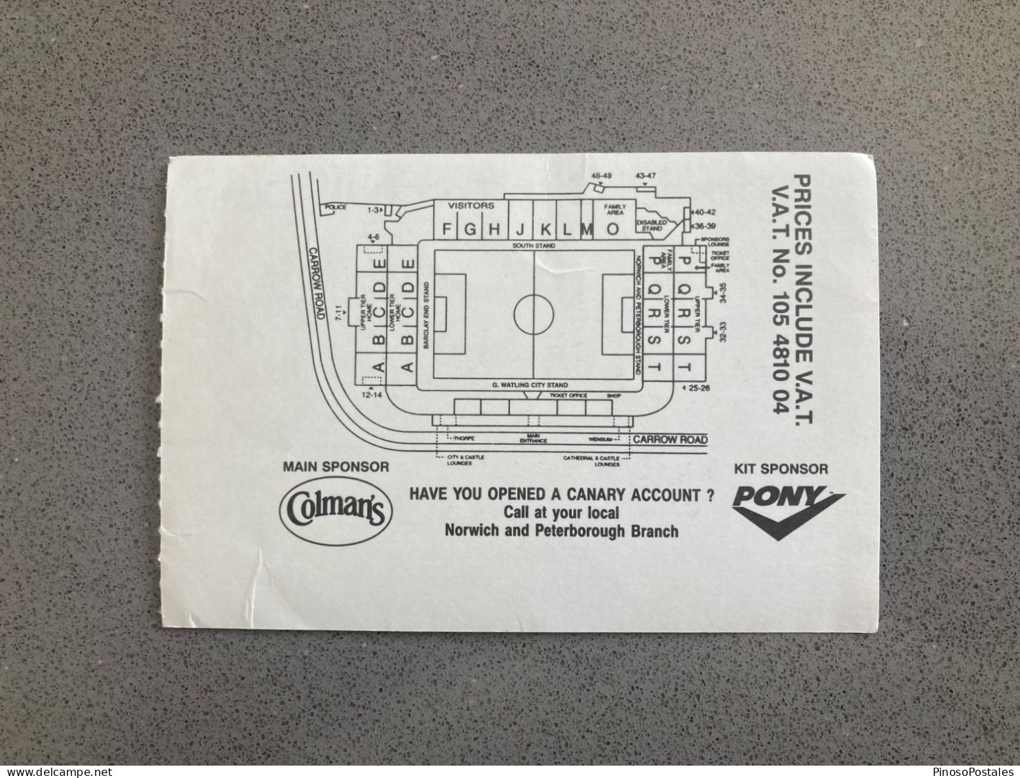 Norwich City V Oxford United 1997-98 Match Ticket - Tickets - Entradas