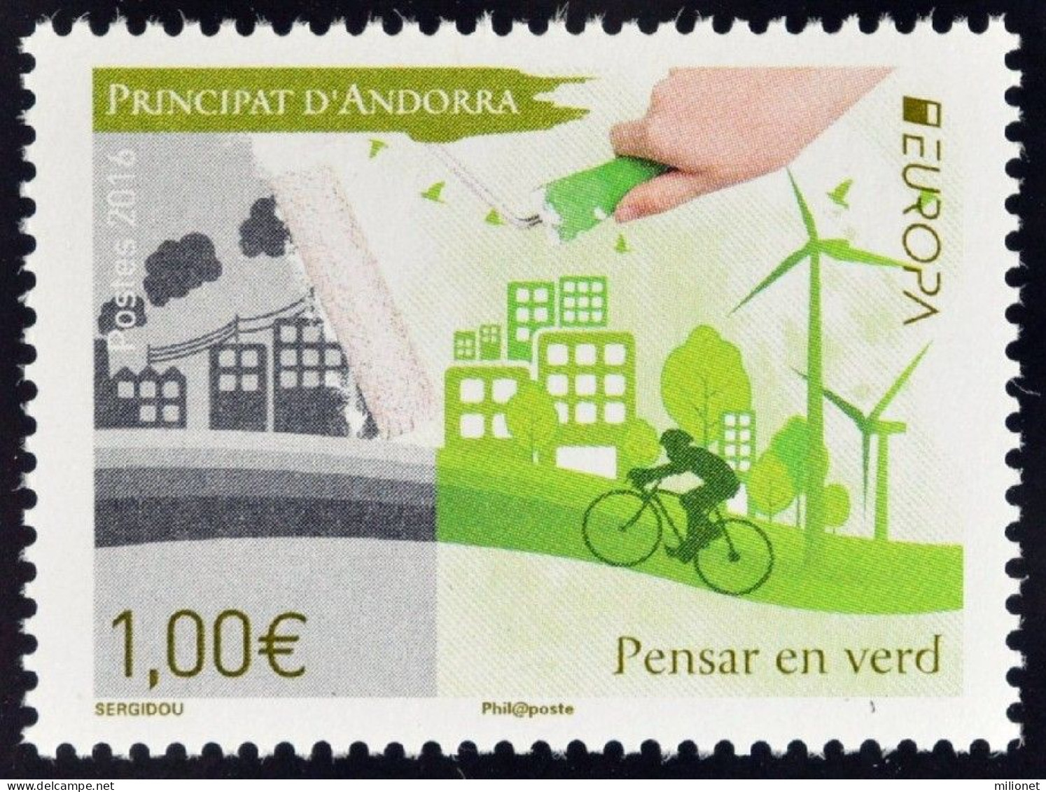 SALE!!! FRENCH ANDORRA ANDORRE 2016 EUROPA CEPT Think Green 1 Stamp Set MNH ** - 2016