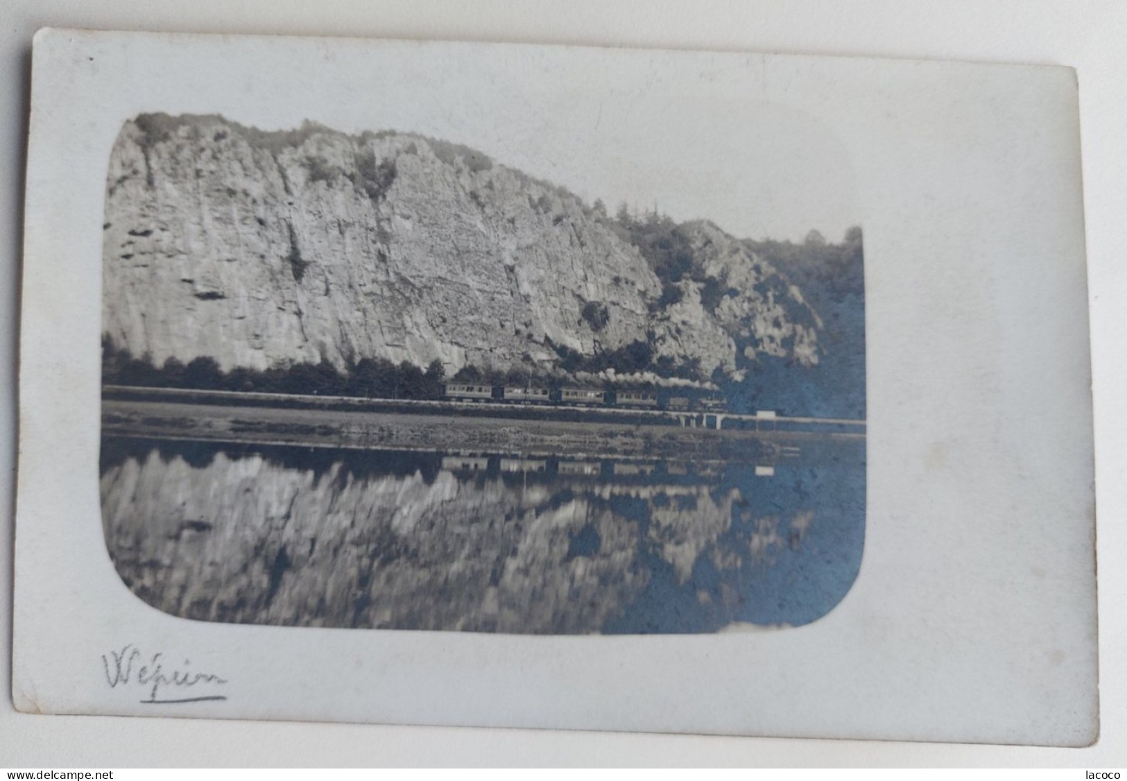 3- Vue De WEPION. Carte Photo Train Vapeur Rochers Neuviau Ligne 154  Prés De Gare De  Dave , Lustin Et Bois De Villers - Otros & Sin Clasificación