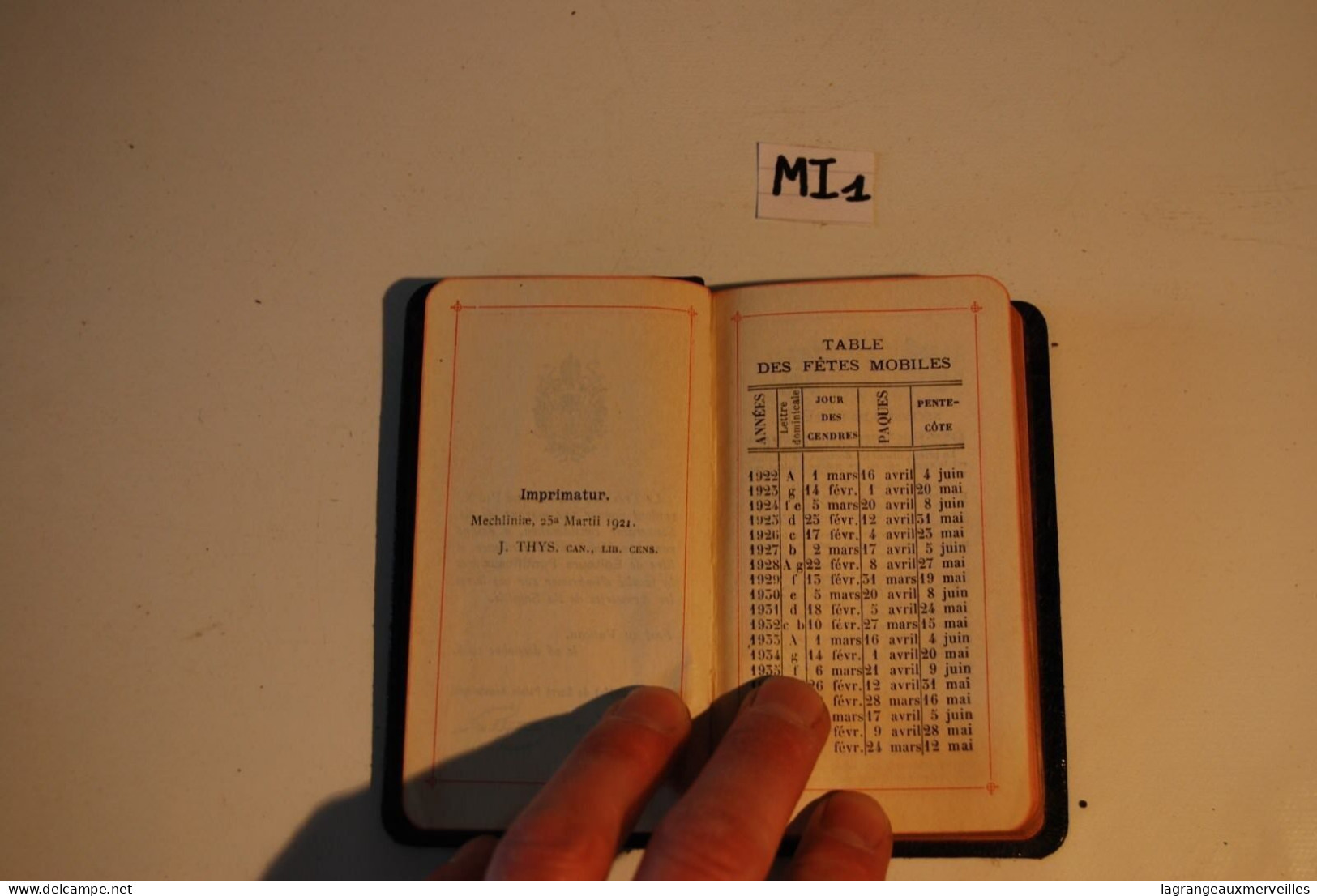 MI1 Ancien Missel - Religion - Old Missal - Ex Messale - 1921 - Religione