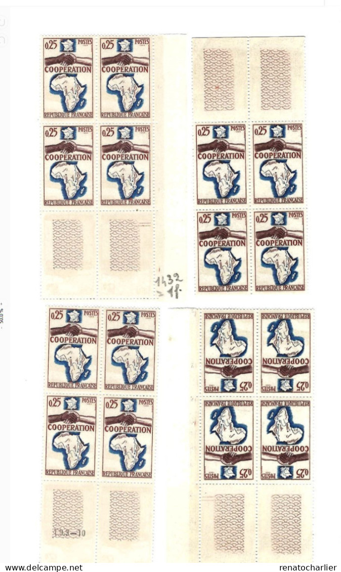 Coopération Avec L'Afrique,MNH,Neuf Sans Charnière.4 Blocs De 4. - Unused Stamps