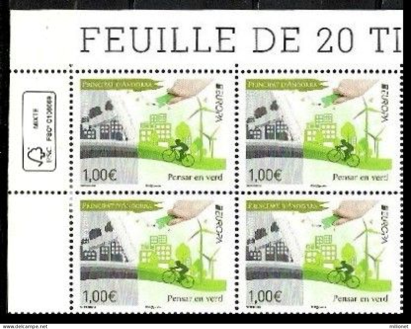 SALE!!! FRENCH ANDORRA ANDORRE 2016 EUROPA CEPT Think Green Block Of 4 Stamps MNH ** - 2016