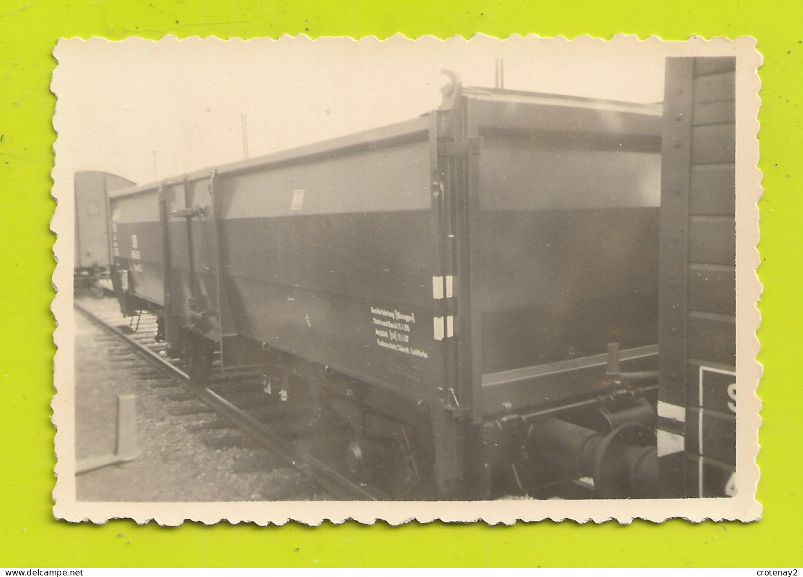 PHOTO Originale TRAINS Wagon Tombereau Wagen De La DB Dans Les Années 60 - Trains