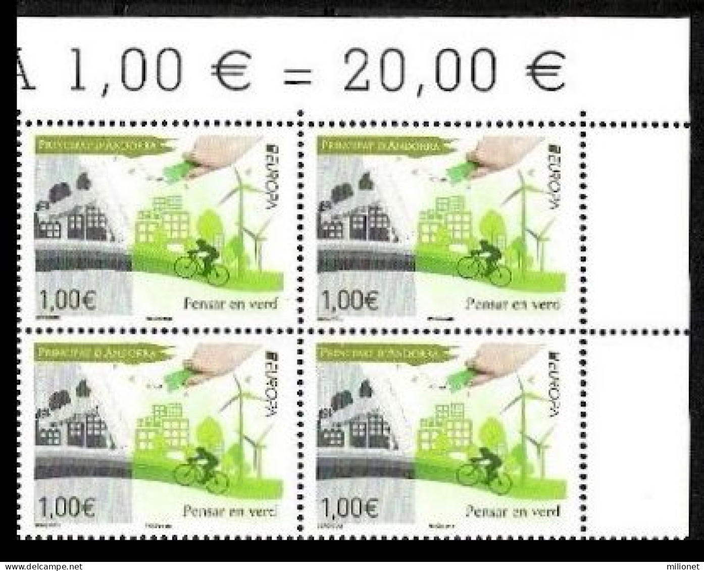 SALE!!! FRENCH ANDORRA ANDORRE 2016 EUROPA CEPT Think Green Block Of 4 Stamps MNH ** - 2016